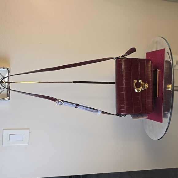 🎉HP🎉Coach 🤎NWT🤎 Croc Studio Shoulder Purse - STUNNING!🤎🤎🤎 - Picture 4 of 15